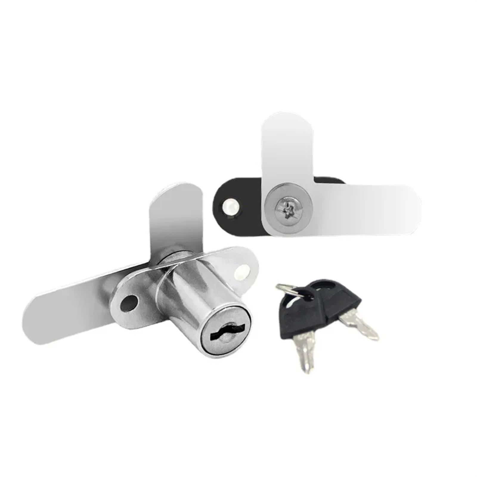 Cerradura de puerta de gabinete de doble apertura, cerradura de lengüeta de giro opuesto en 7 formas, cerradura de gabinete de archivo, cerradura de buzón, cerradura de puerta de muebles, 1 pieza(16mm