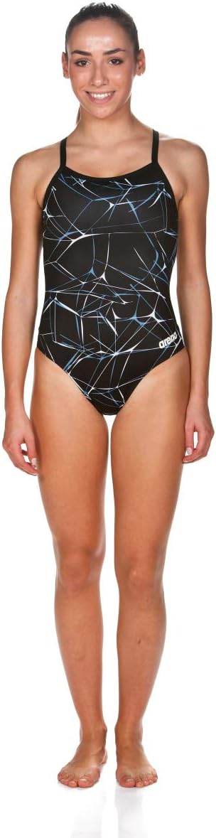 ARENA Water Light Drop Back MaxLife One Piece Swimsuit, Black - Grey, 22