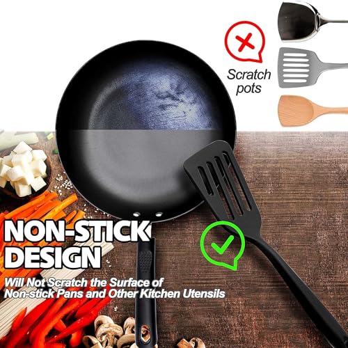 Image of Silicone Spatula - Nonstick, Heat Resistant Cooking & Baking Flipper for Pancakes, Omelettes, Pizza, Steak, Dosa - Ideal for Griddle Pans, Cookware and Fish Turner (Fish Spatula)