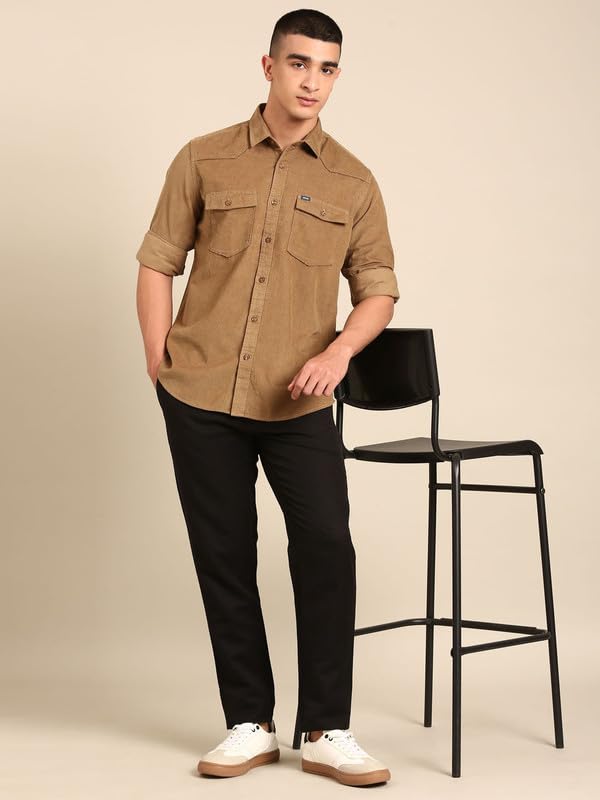 Image of Cavallo by Linen Club Men's Blended Linen Checked Contemporary Fit Full Sleeve Casual Shirt