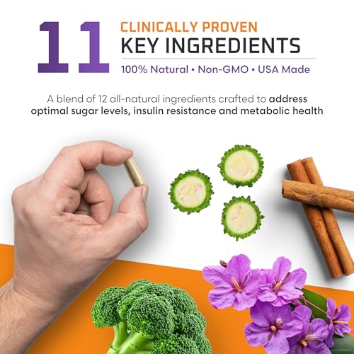 Image of Ben's Natural Health Glucose Control Supplement with Berberine, Chromium, Inositol, Magnesium, 12 Ingredient Complex for Glucose and Carbohydrate Metabolism Support, 120 Capsules, 6 Pack