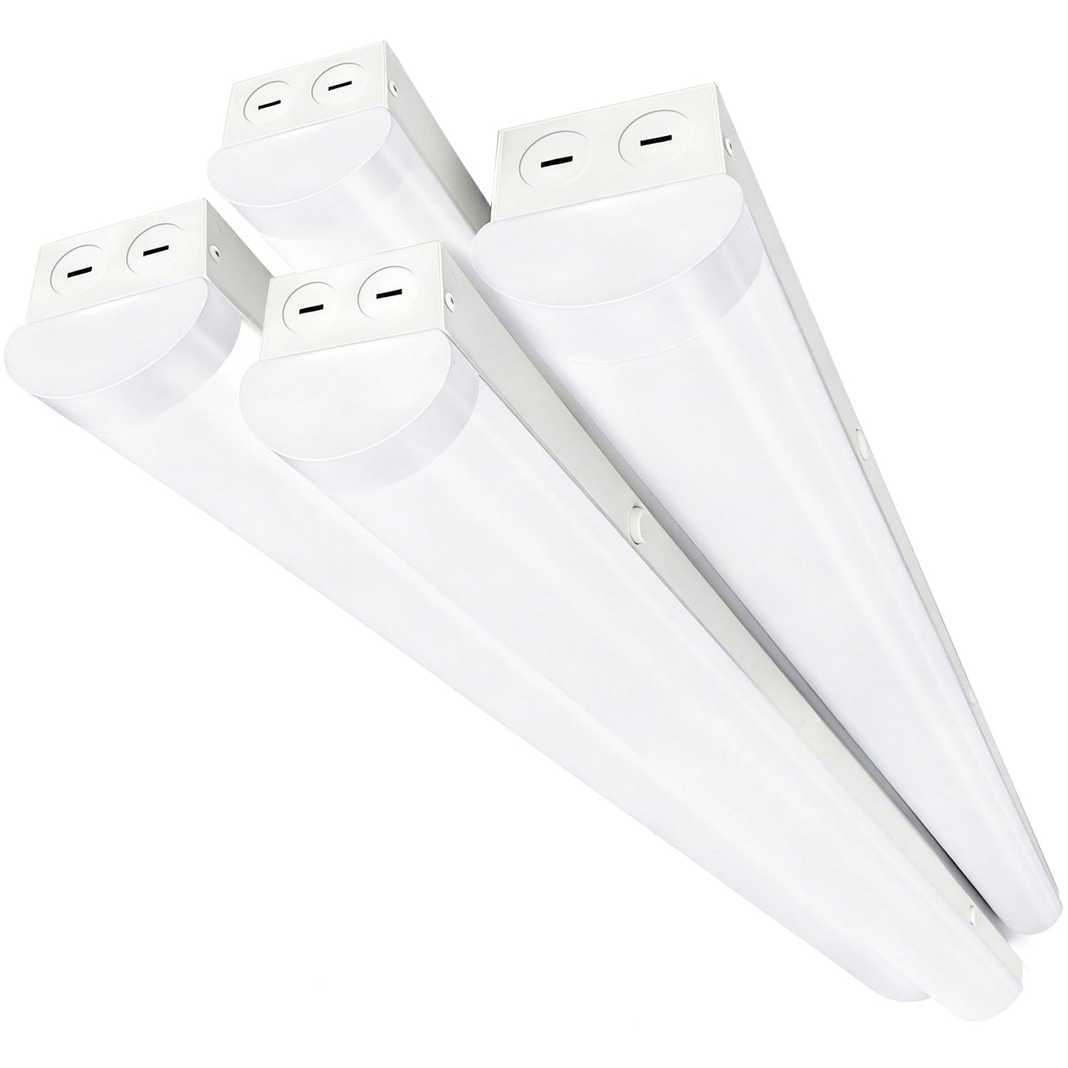 8FT LED Shop Light Fixtures, Commercial 8FT LED Strip Lights 80/70/60W 3/4/5000K Adjustable, Linkable Linear Lighting for Workshop, Warehouse, 0-10V Dimmable, Hardwired, 4Pack