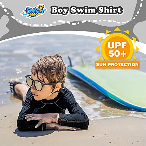 Image of Boys' Rash Guard Long Sleeve UPF 50 Sun Shirts for Toddler Kids Youth Water Swimming Rashguard