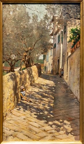 Pinturas murales retro de Telemaco Signorini para dar un toque artístico al salón, 60x90cm