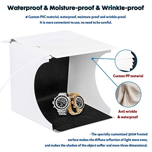 TKOOFN Mini Fotostudio Schießzelt, Tragbar Faltbar Fotografie Studio Lichtbox Softbox Kit Zelt mit 6 Farben Backdrops… – Bild 4