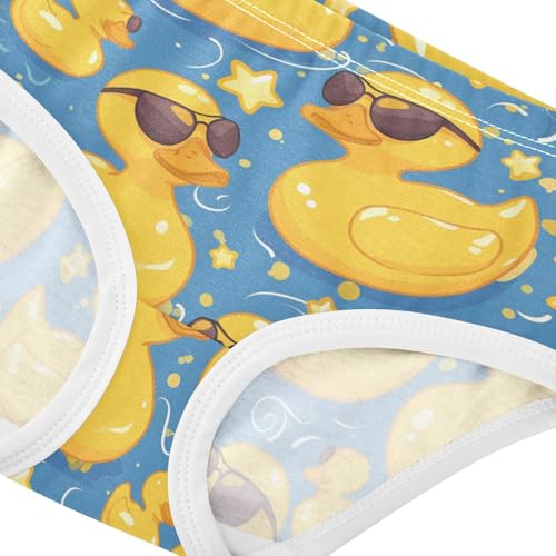 Wusikd Yellow Ducks Girls' Underwear Cotton Stars Swirls Girls Briefs Soft Toddler Underwear 2T4
