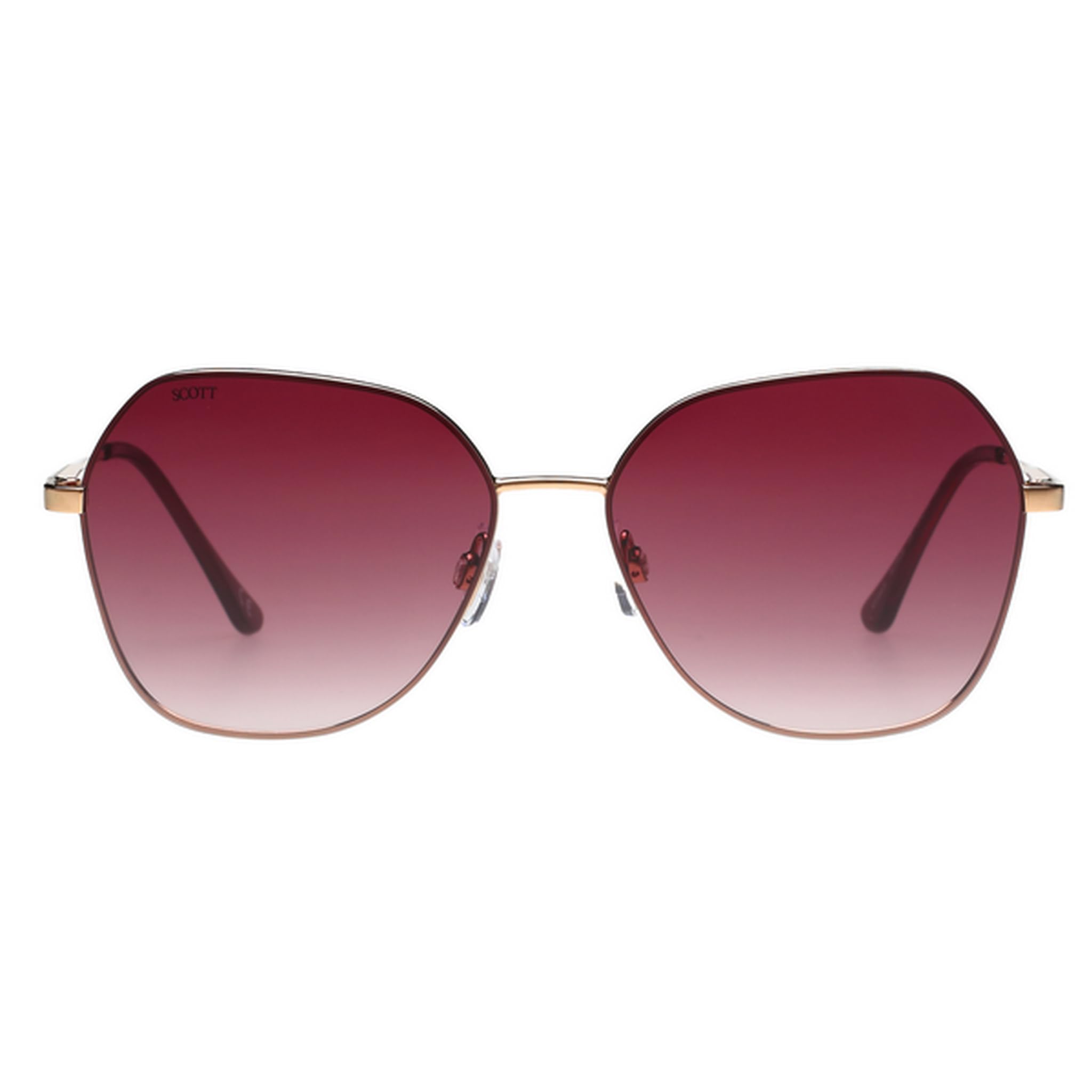 SCOTT Eyewear | Smoke Pink Lens | Rose Gold Frame | Full rim Geomertical Shape Branded Latest and Stylish Sunglasses | 100% UV Protection | Womens Sunglasses| Size Medium 3026 Kimberly C2 S