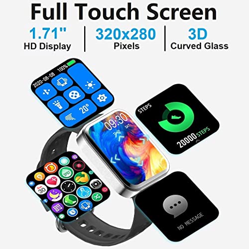 Xuweicn Smart Watch For Android Phones Iphone Compatible Ip68 Waterproof Smartwatch Touch Screen Fitness Tracker Fitness Watch Heart Rate Monitor Blood Oxygen Smart Watches For Men Women #TOP2