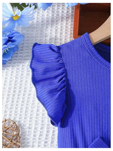 WDIRARA Toddler Girl's Butterfly Ruffle Cap Sleeve A Line Dress Birthday Party Bow Flared Dresses3