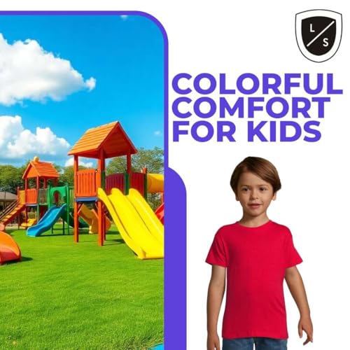 Camiseta lisa para niños de 1 a 15 años, 100 % algodón, suave hilado, unisex, uniforme escolar, gimnasio, marrón, 8-9 años