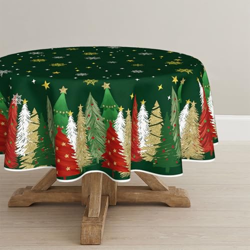 Artoid Mode Grün Schneeflocken Bäume Sterne Weihnachten Tischdecke...