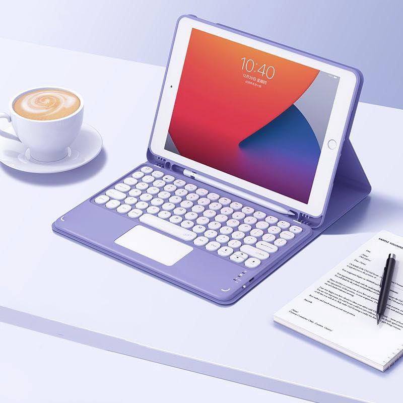 Amazon | iPad10用 キーボードケース 丸型キー ペンホルダー付き