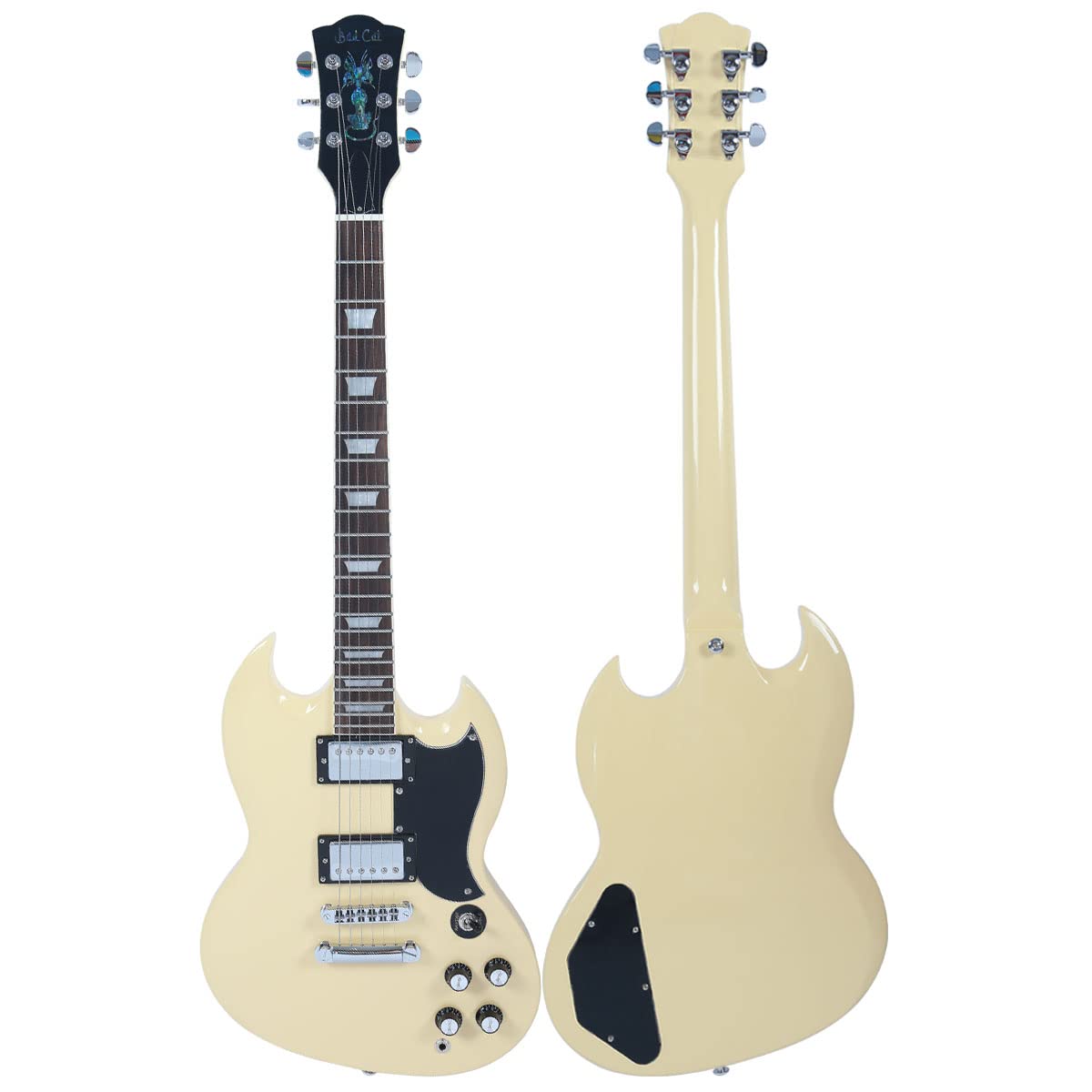 Bad Cat Instruments Electric Guitar, 6 String Double Cut Electric Guitar, Solid Mahogany Body and Ne