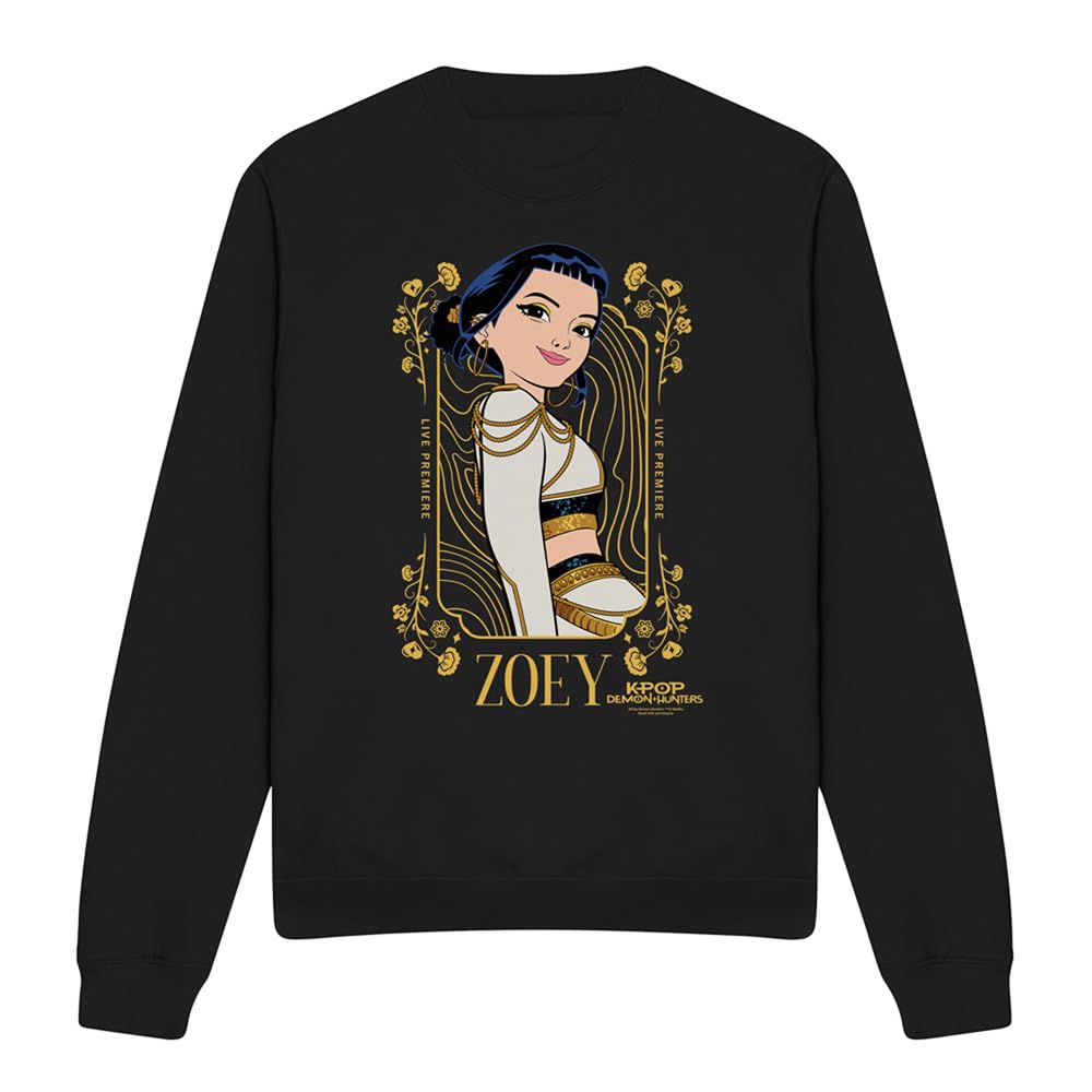Kpop Demon Hunters Zoey Golden Frame Unisex Sweatshirt, Black, XX-Large