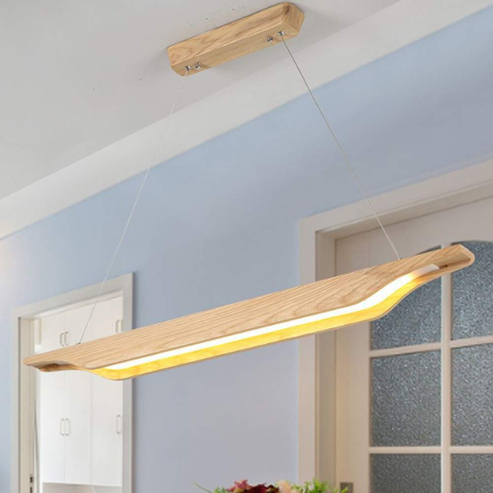 Nowoczesny drewniany żyrandol LED w stylu japońskim prosty drewno jesionowe z akrylowym kloszem nadaje się do biura, restauracji, stołu jadalnego, kawiarni, gabinetu, lampy