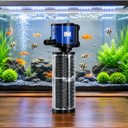 Image of Foodie Puppies Aquarium Internal Sponge Filter Pump (JQF-500F /5W) for Fish Tanks | ABS Plastic Submersible Silent Aquarium Filter with Efficient Water Filtration, Low Noise Design for Freshwater