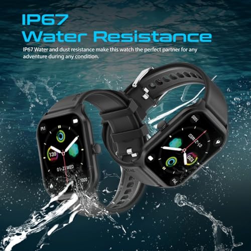 Image of Promate Xwatch-B2 Smartwatch with 2.01 inch Ultra Large Display, BT Calling, 15 Days Battery Life, 123+ Sports Modes, IP67 Water Proof, Smart Notifications, Real-Time HR Monitor, 200+ Watch Faces (Black)
