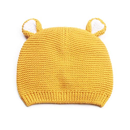 LLmoway Baby Knit Hat Cotton Bear Beanie Soft Cute Infant Fall Winter Hats for Boys Girls Age 0-18M3