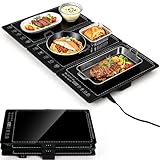 Bandeja de calentamiento eléctrica, calentador de alimentos de 25 x 15 pulgadas para bufés de fiestas, tapete de...