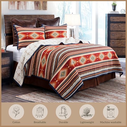 Image of Paseo Road Del Sol 2 Piece Twin Aztec Rustic Western Bedding Quilt Set