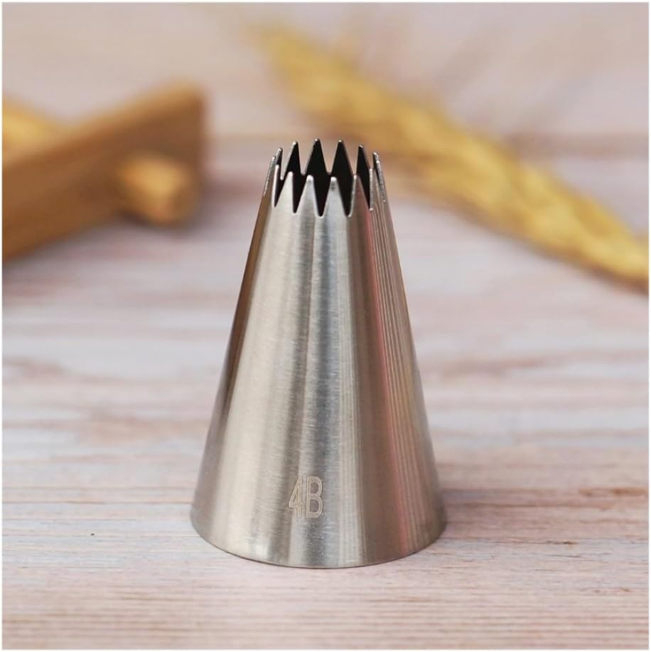 Baking Supplies Icing Piping Pastry Nozzle Tips Baking Tools Cream Cake Decorating Set Stainless Steel Nozzles Cake Decorating Tips Set(1PCS 4B)