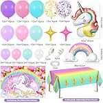 Winrayk 144Pcs Purple Unicorn Party Decorations Birthday Supplies for Girls, Purple Pink Blue Balloon Arch Kit with Backdrop Tablecloth Foil Balloons, Kids Rainbow Unicorn Themed Birthday Decorations - Image 2