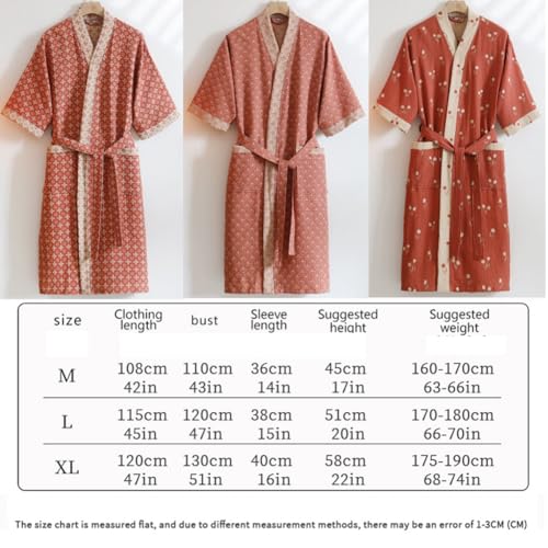 Double-layer Yarn Jacquard Bathrobe Loose Hotel Nightgown Japanese Kimono Robe for Unisex2