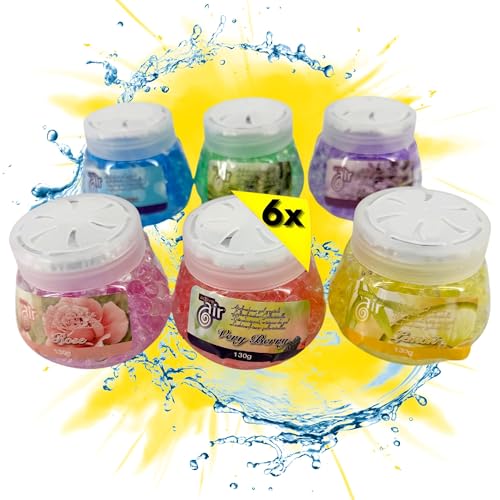 TronicXL 6 Stück Lufterfrischer Raumduft Perlen Aufsteller Wohnung Bad Automatisch WC Set Diffuser Duftperlen Duftkugeln