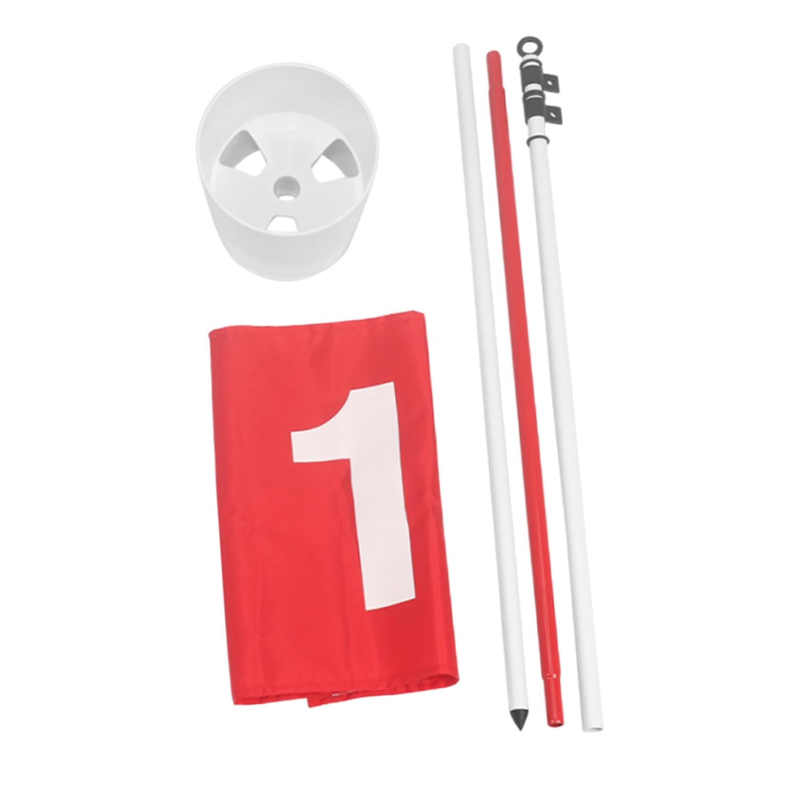 Bandera de Golf con Diseño de 3 Secciones Y Copa de Hoyo, Desmontable para Entrenamiento de Putt, Club, Césped, Patio Al Aire Libre.
