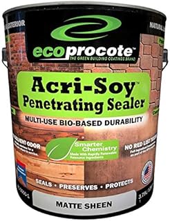 Acri-Soy Penetrating Water Repellant Sealer Used on Concrete, Wood, Grout, Pavers - Protects Driveway, Garage Floor, Patio, Sidewalk, Wood Deck, Fence and Pavers, 1 Gallon