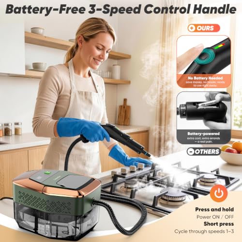 Image of Steam Cleaner for Home, Battery-Free Trigger Control, Steamer for Cleaning