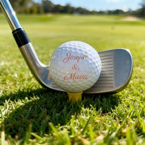 Image of Custom Wedding Golf Balls with Gift Box, Personalized Mr & Mrs Gifts | Custom Name /Date, Double-Sided Print, Fonts /Colors, 3 /6 /12pk, Groomsmen /Bride /Officiant /Groom /Bachelor, Wedding Favors