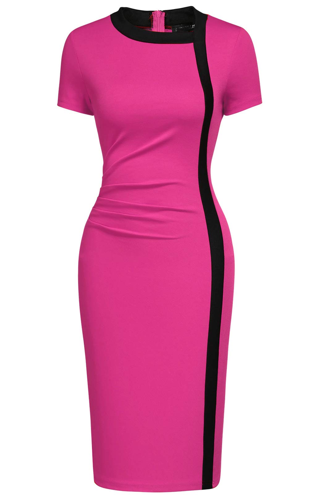 Viwenni Women's Ruffle Short Seelve Vintage Guest Dresses | Perfect for Church Office Daily Workplace Business Occasions