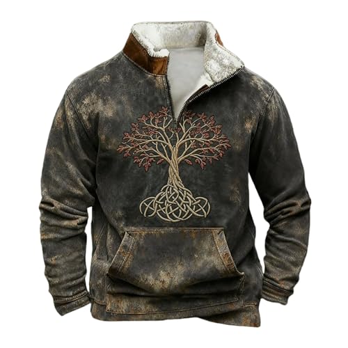 Sweat-shirt classe militaire homme sweat sans capuche coupe casual basique