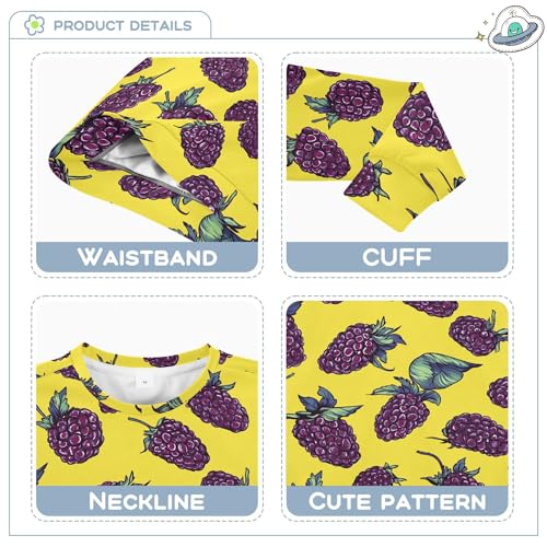 JUNZAN Fresh Mulberry Fruit Yellow Little Kids Hoodie Sweatshirt Fleece Hoodies for Girls Sports 4T3