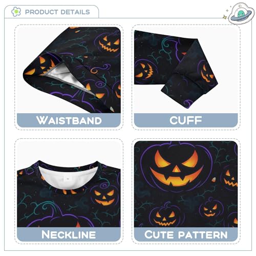 JUNZAN Halloween Pumpkin Goth Little Girls Sweatshirts Hoodies Crewneck Hoodies for Girls Athletic 4T3