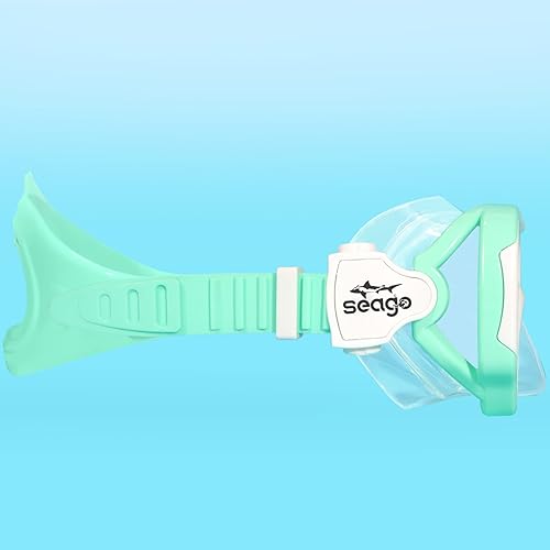 Miniatura 3 de Seago Gafas de natación para niños, máscara de esnórquel, gafas de natación para niños, niñas, jóvenes, antivaho, vista clara de 180, gafas de