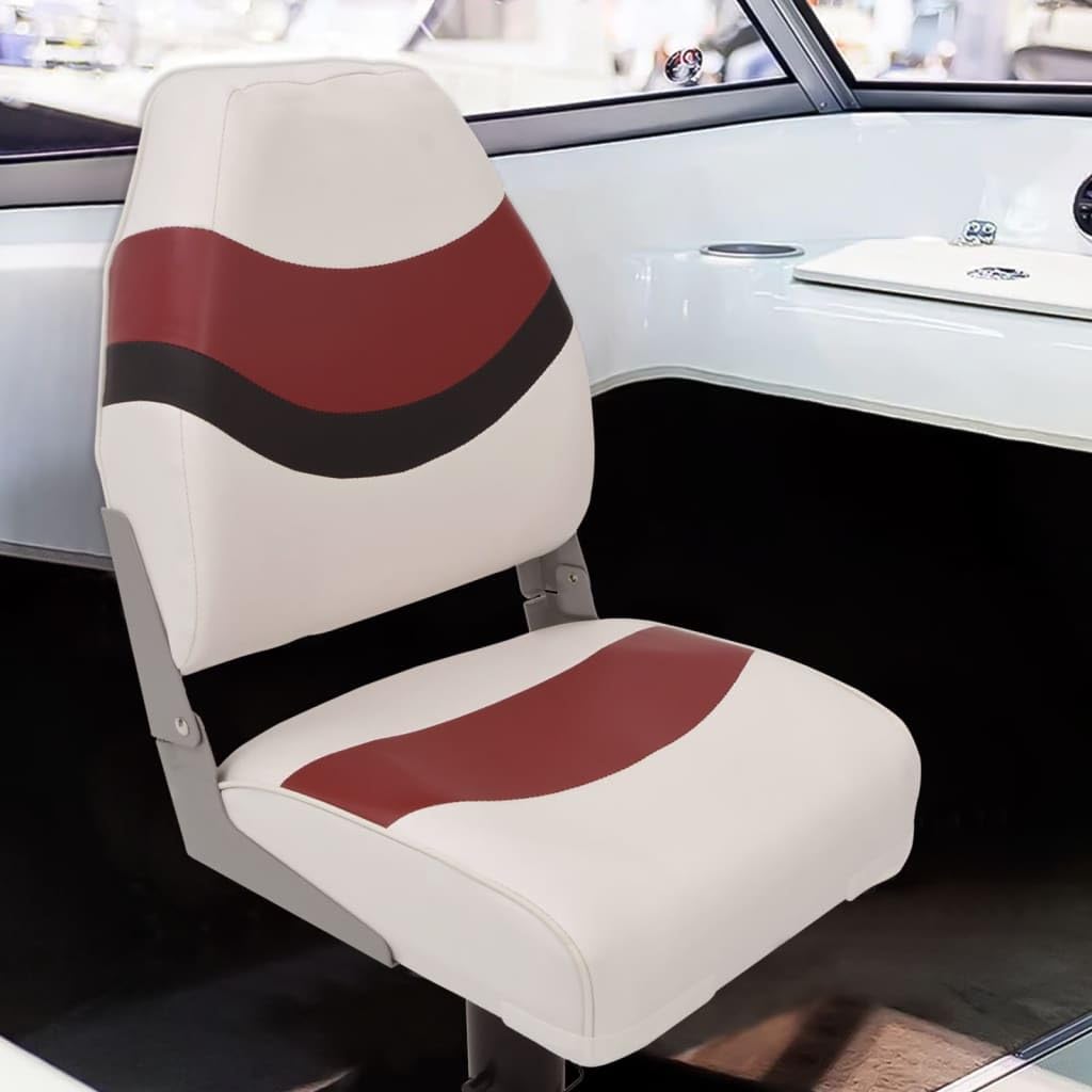 Set di 2 sedili per barca pieghevoli con schienale alto, cerniere in alluminio, materiale PVC PU, 44 x 38 x 55 cm, portata fino a 100 kg, adatto per yacht catamarano, barca a vela, tempo