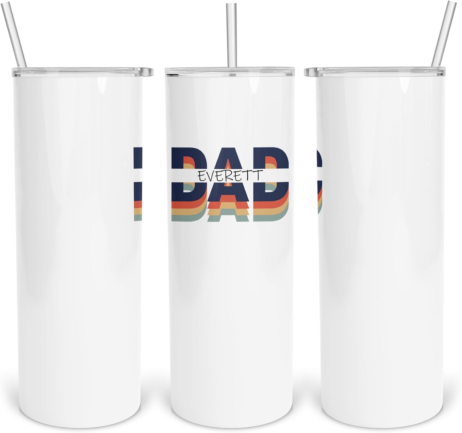 Personalized Sublimated Color Tumbler for Dad, World's Best Dad Stainless Steel Tumbler, Gift for New Dad, Retirement Cup With Straw, Lid, for Him, Birthday Cup for Husband, Appreciation, Insulated