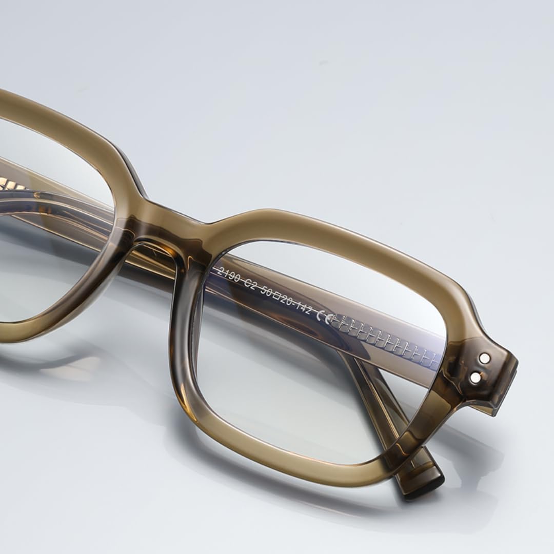 Occhiali da vista retrò da donna Tr90 con montatura per uomo in acetato CP (nero con trasparente)