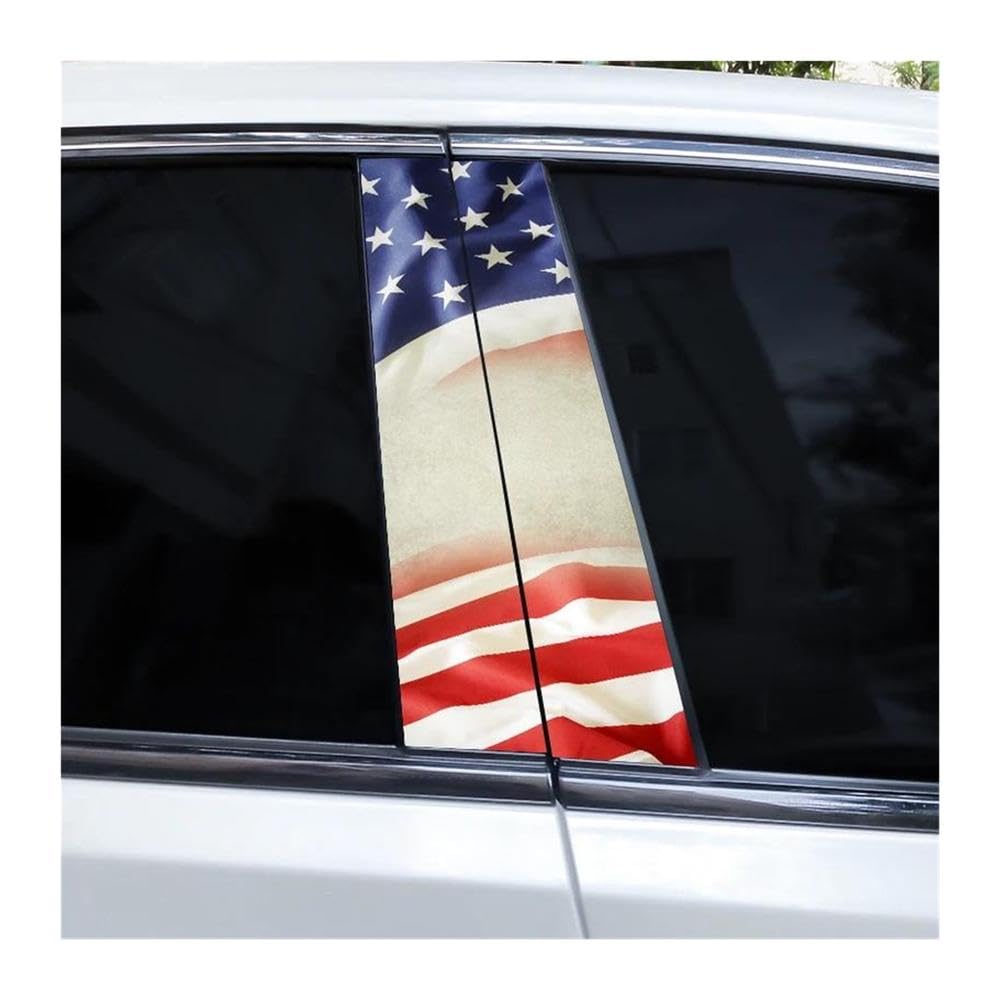 Body Parts 2pcs Car B-Pillar Decals Star Spangled Soul Auto Center Pillar Waterproof Sticker(Type A)