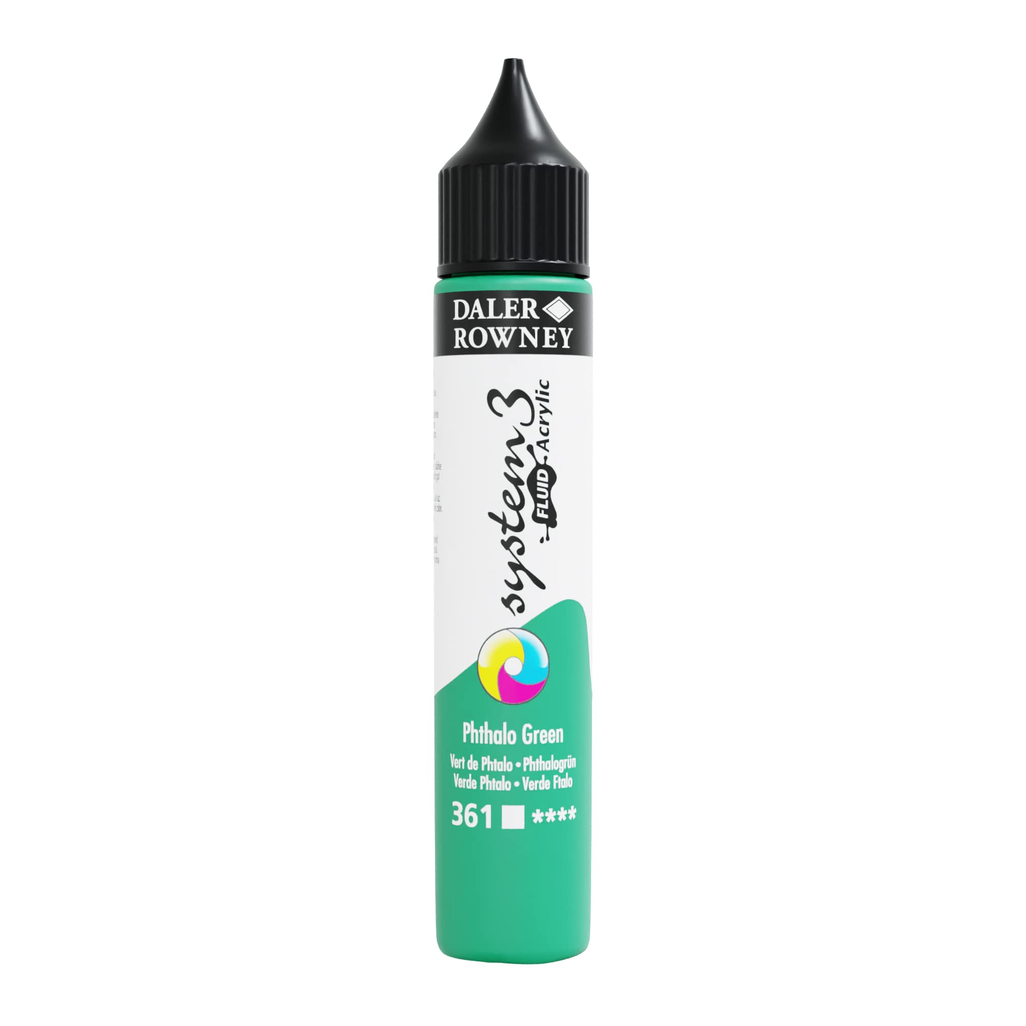 Daler-Rowney System3 Fluid Acrylic Paint 29.5ml Phthalo Green Pouring Art