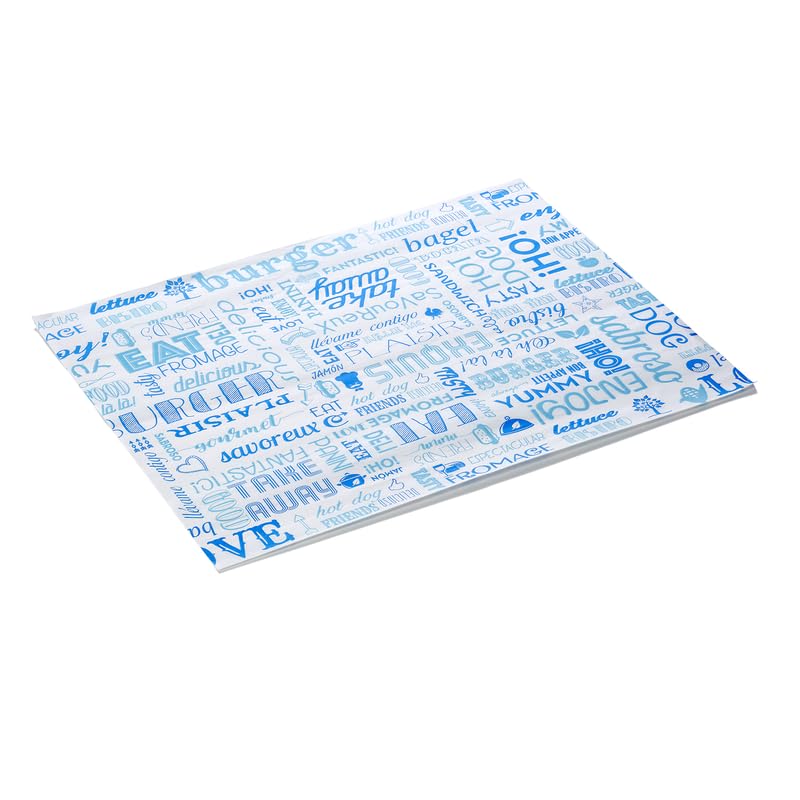Set di carta per hamburger WRAP & GO, 28 x 34 cm, set da 1000 pezzi, carta grassa