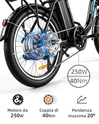 Miniatura 5 de Kaisda Bicicleta Eléctrica Plegable De 20 Pulgadas De Aluminio Con Motor De 250w, 36v 12,5 Ah, Batería De Iones De Litio Hasta 100 Km De Distancia, Cambio De Buje De 7 Velocidades 22 Kg