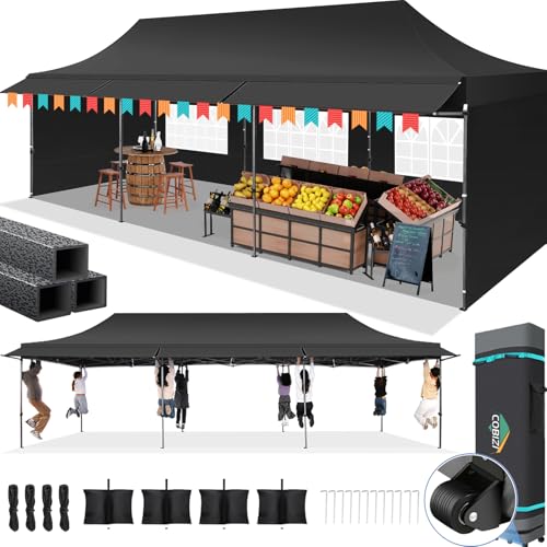 COBIZI 10X30 Pop Up Canopy Tent Heavy Duty with Sidewalls...
