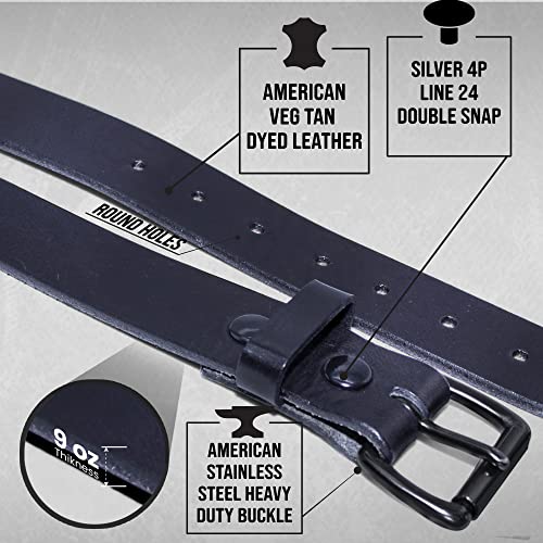 Genuine Veg Oil Tan Full Grain Leather-Mens Belts Leather Handmade By Amish-Heavy Duty Mens Belt 1.5 Wide 9/10 Oz-Made In USA2