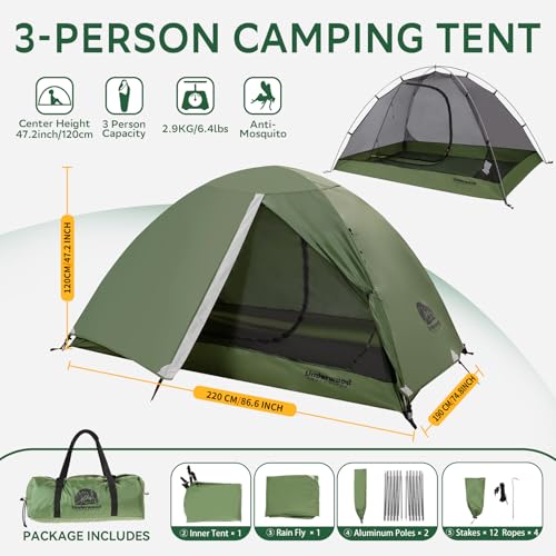 Underwood 3 Person Backpacking Tent