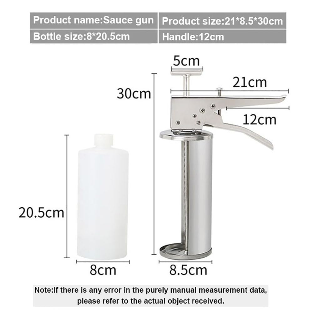 Distributore quantitativo per salse, in acciaio inox, per hamburger, marmellata, hamburger, salse, ketchup, per cucina, 650 ml