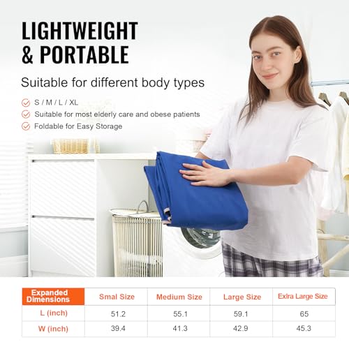 Image of VEVOR Universal Full Body Patient Lift Sling - Medium, Patient Lift Medical Sling for Easy Transfer and Bathing, Polyester Patient Aid Transfer Sling for Elderly, Disabled, Bedridden, 600LBS Capacity