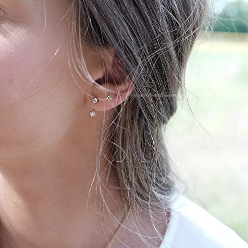 Sterling Silver Double CZ Ear Jacket Front Back Earrings4